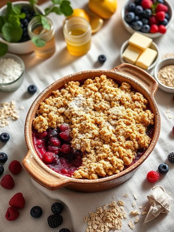 Warmer Beeren-Crumble aus dem Ofen - Schritt 1