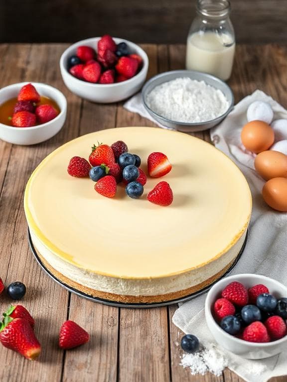 Cremiger Käsekuchen mit Sommerbeeren - Vegetarisches Desserts Rezept mit Beeren, Dessert | Zubereitungszeit 85 Minuten, bewertet mit 4.9 von 5 Sternen