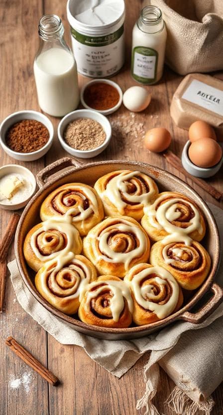 Die Besten Saftigen Zimtschnecken mit Frischkäse-Frosting (Original Hefeteig) - Vegetarisches Desserts Rezept mit Dessert, Süß | Zubereitungszeit 70 Minuten, bewertet mit 4.9 von 5 Sternen