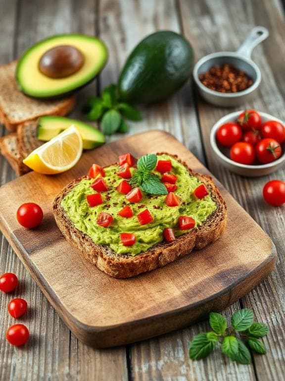 Frühstückszeit: Avocado-Tomaten auf Vollkorntoast - Schritt 1