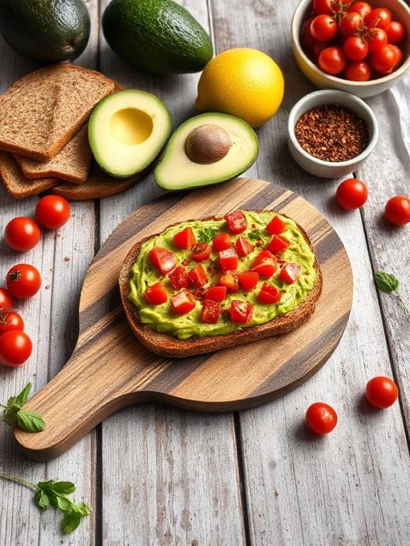 Frühstückszeit: Avocado-Tomaten auf Vollkorntoast - Schritt 3