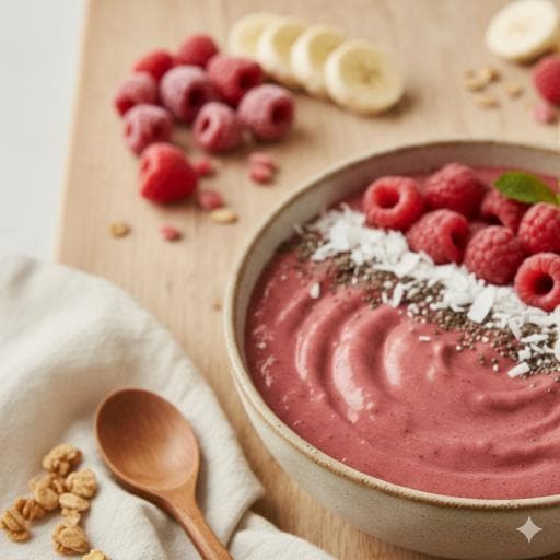 Cremige Himbeer-Smoothie-Bowl