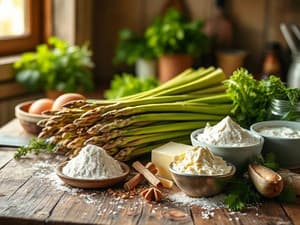 Zutaten für Leuchtend Grüne Bärlauchcremesuppe