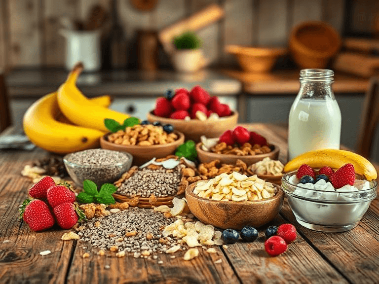Zutaten für Beeren Smoothie Bowl