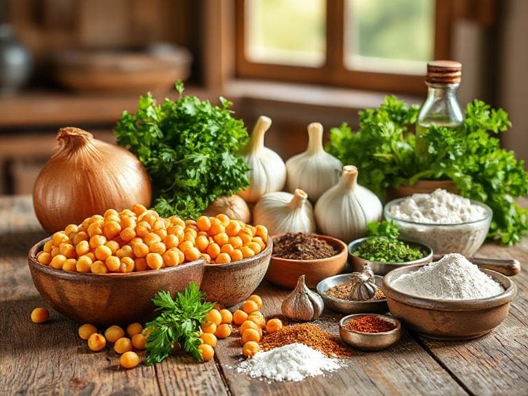 Zutaten für Authentische Falafel selber machen