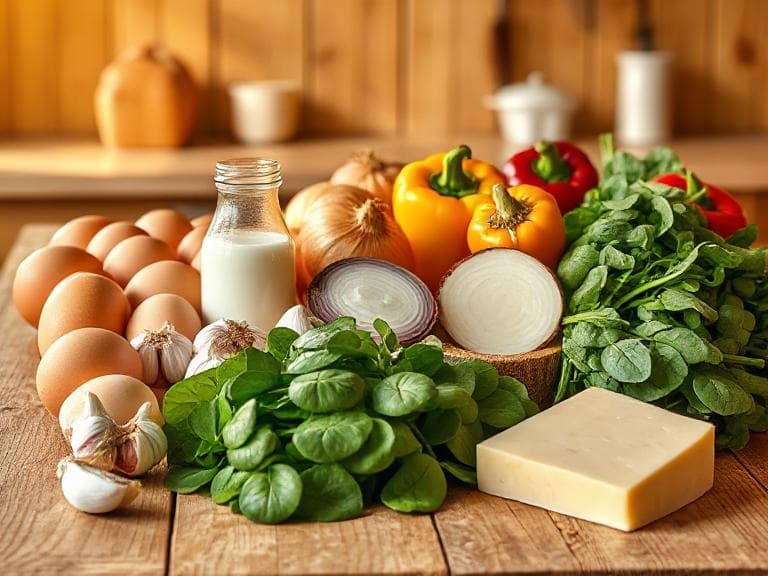 Zutaten für Bunte Gemüse-Frittata aus der Pfanne
