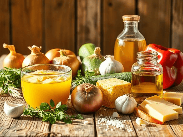 Zutaten für Gemüse Polenta Auflauf