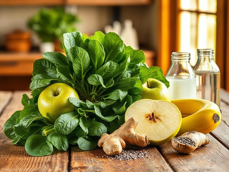 Zutaten für Mein liebster Grüner Smoothie für einen energiegeladenen Start!