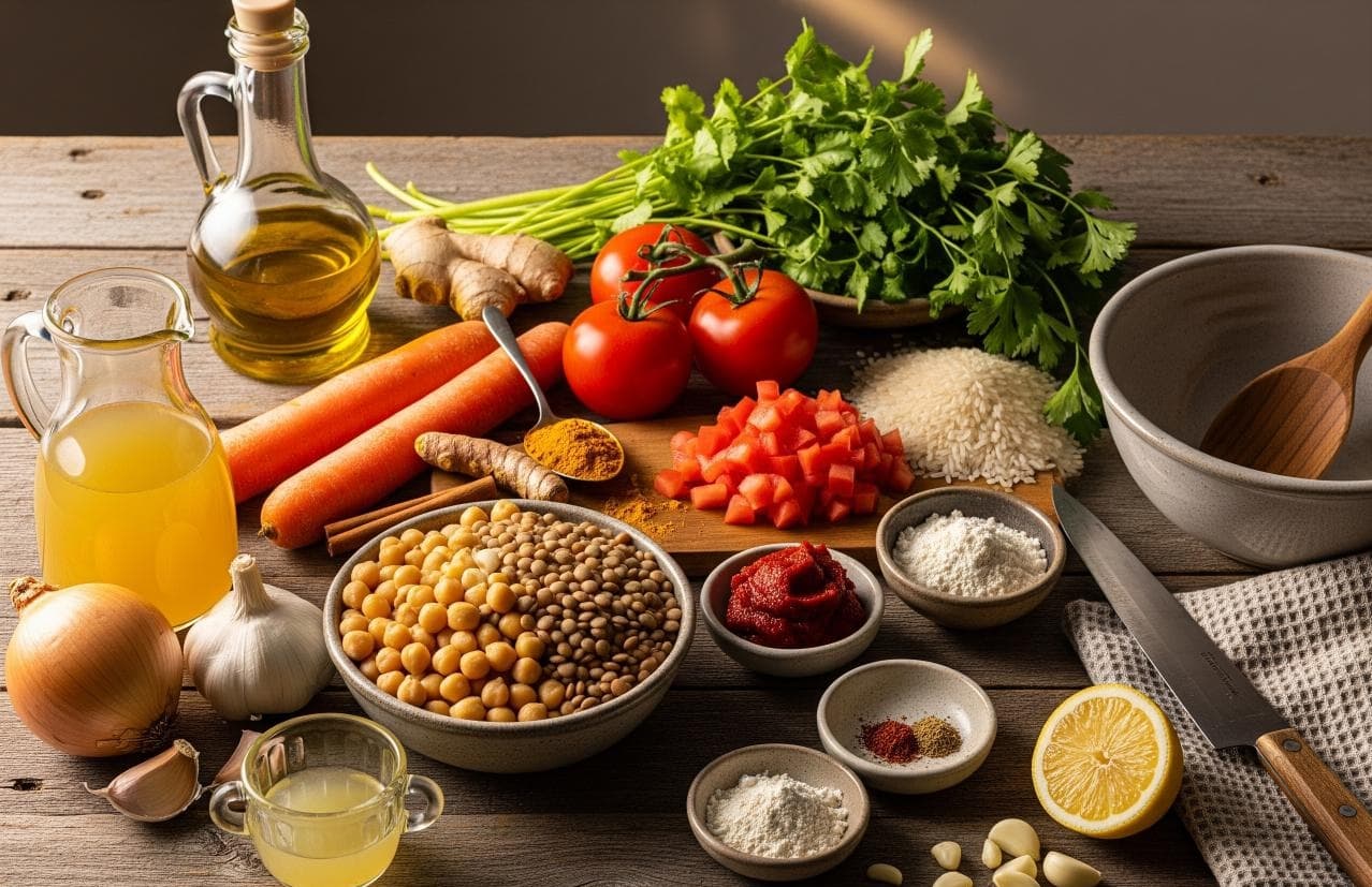 Zutaten für Herzhafte Harira-Suppe