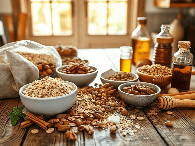 Zutaten für Knuspriges Granola mit Nüssen – Einfach Selber Machen & Genießen