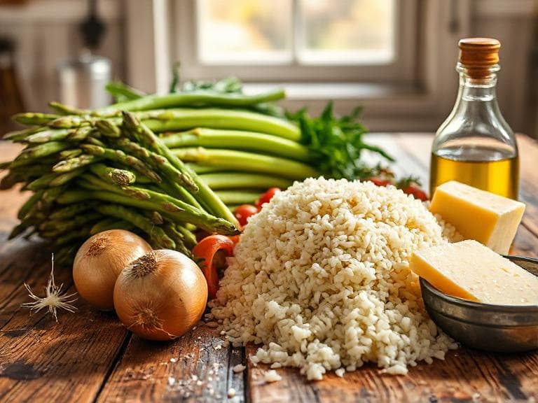 Zutaten für Himmlisch Cremiges Spargelrisotto