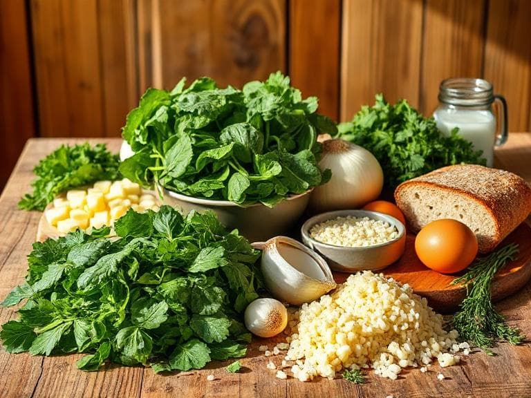 Zutaten für Vegetarische Spinatknödel: Ein Herzhaftes Alpenländisches Gericht