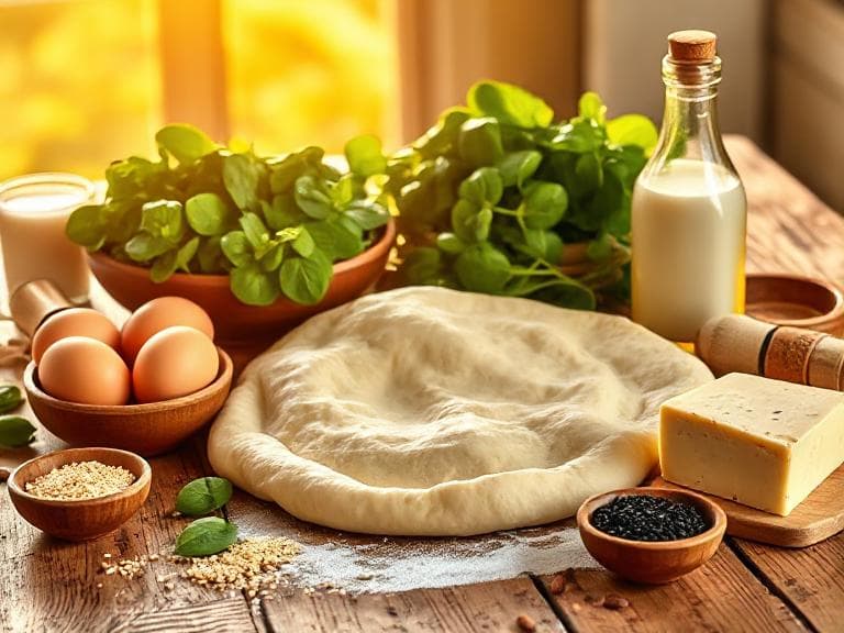 Zutaten für Türkischer Börek mit Spinat und Feta