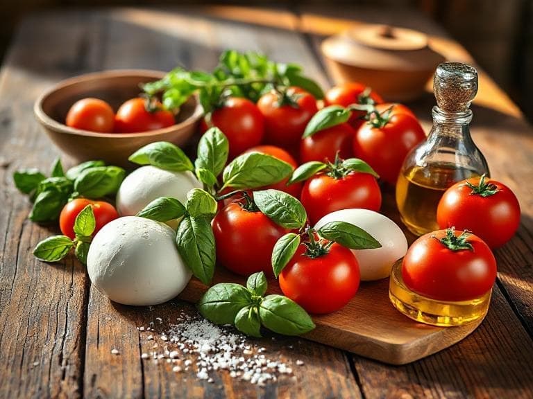 Zutaten für Tomaten-Mozzarella-Auflauf