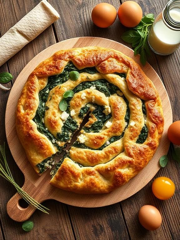Türkischer Börek mit Spinat und Feta