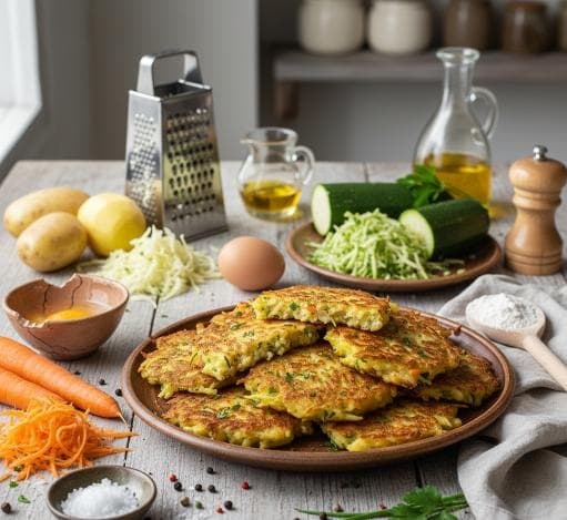Knusprige Gemüse-Rösti mit Karotte und Zucchini - Schritt 4