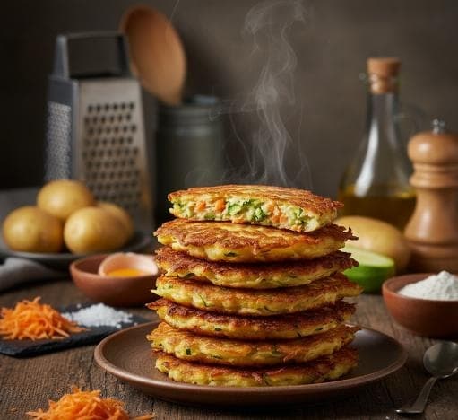 Knusprige Gemüse-Rösti mit Karotte und Zucchini