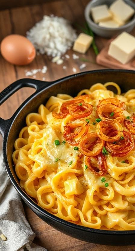 Käsespätzle - Vegetarisches Hauptgerichte Rezept mit Traditionell, Pasta | Zubereitungszeit 65 Minuten, bewertet mit 4.1 von 5 Sternen