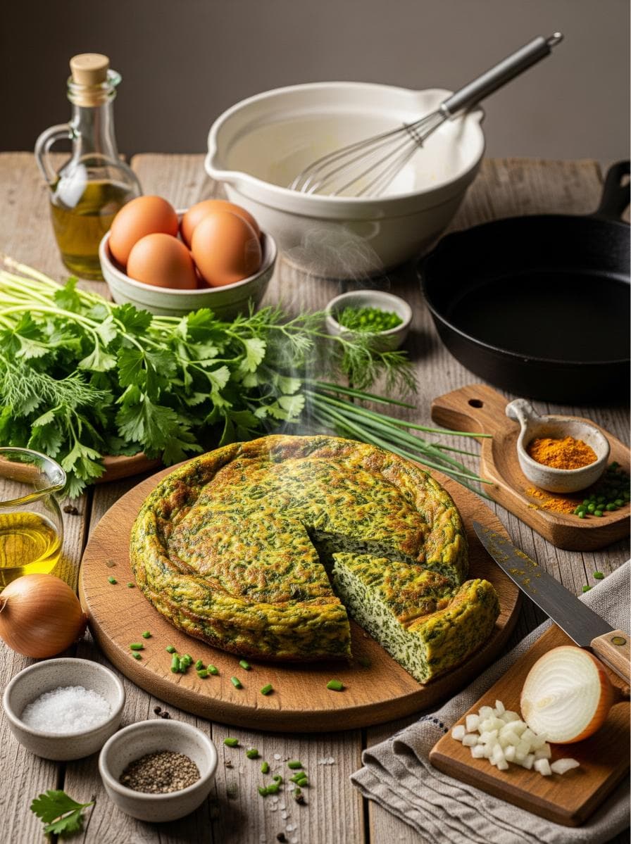 Kuku Sabzi: Persischer Kräuterkuchen