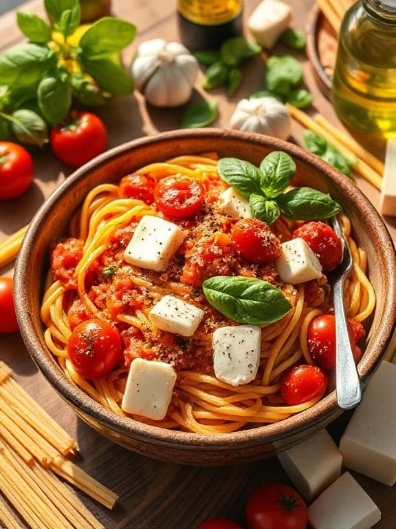 Cremige Pasta mit frischen Tomaten und Mozzarella - Schritt 2