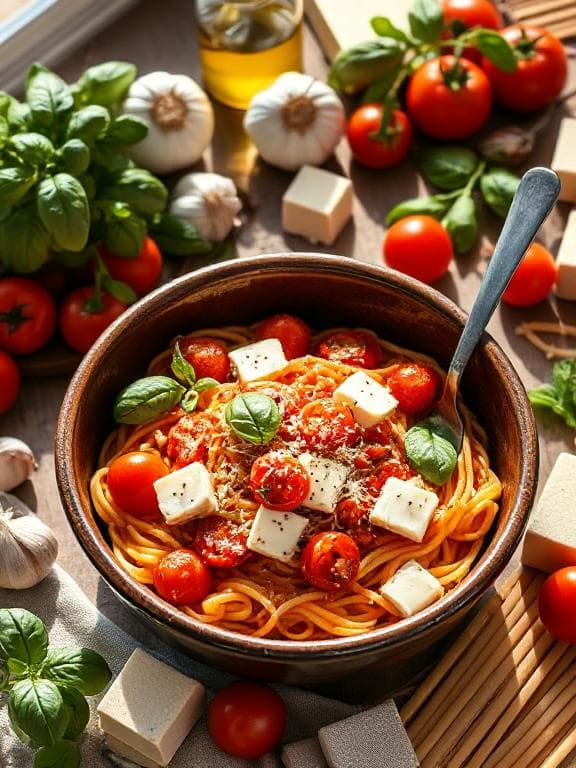 Cremige Pasta mit frischen Tomaten und Mozzarella - Schritt 7