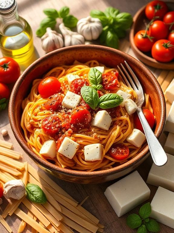 Cremige Pasta mit frischen Tomaten und Mozzarella - Schritt 4