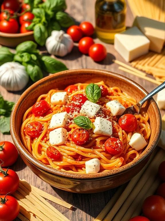 Cremige Pasta mit frischen Tomaten und Mozzarella - Schritt 3