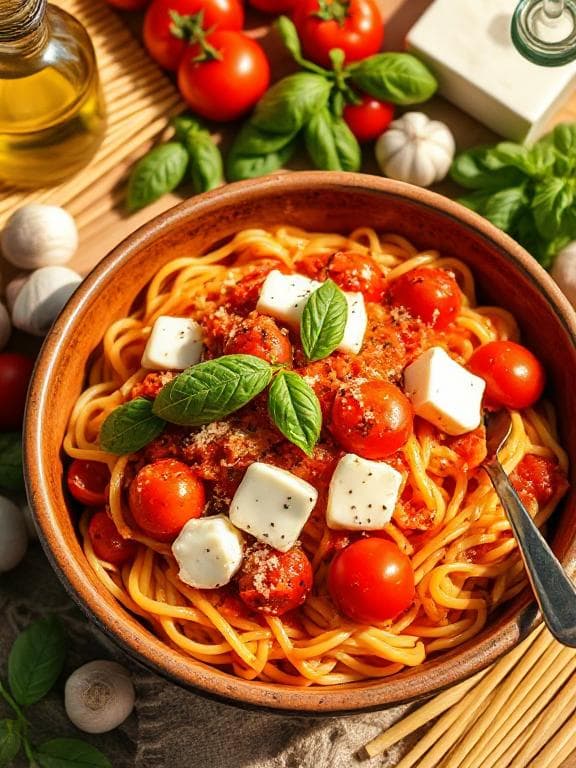 Cremige Pasta mit frischen Tomaten und Mozzarella - Schritt 6