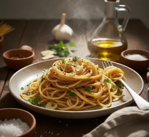 Spaghetti aglio e olio - Schritt 7