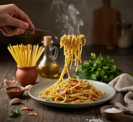 Spaghetti aglio e olio - Schritt 6