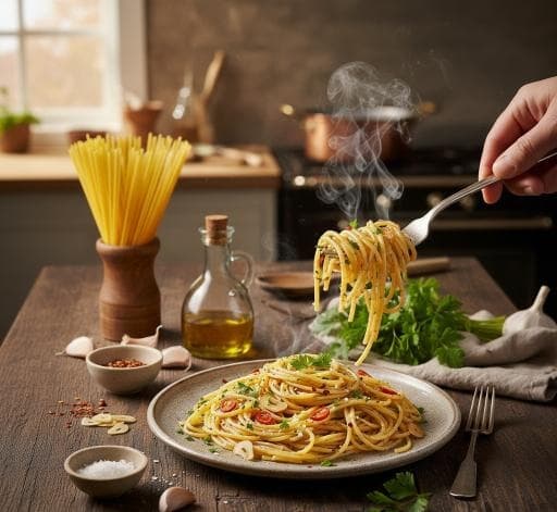 Spaghetti aglio e olio - Schritt 4