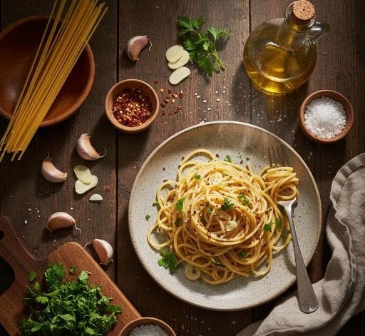 Spaghetti aglio e olio - Schritt 1
