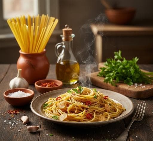 Spaghetti aglio e olio - Schritt 3