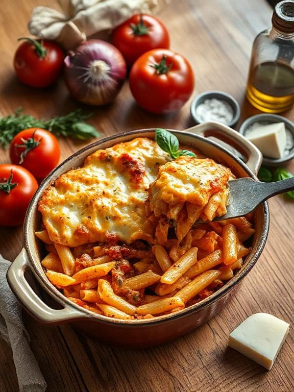 Cremiger Nudelauflauf mit Tomate und Mozzarella - Schritt 6
