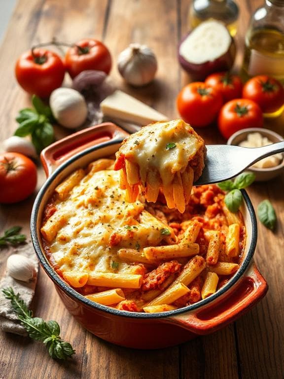 Cremiger Nudelauflauf mit Tomate und Mozzarella - Schritt 3