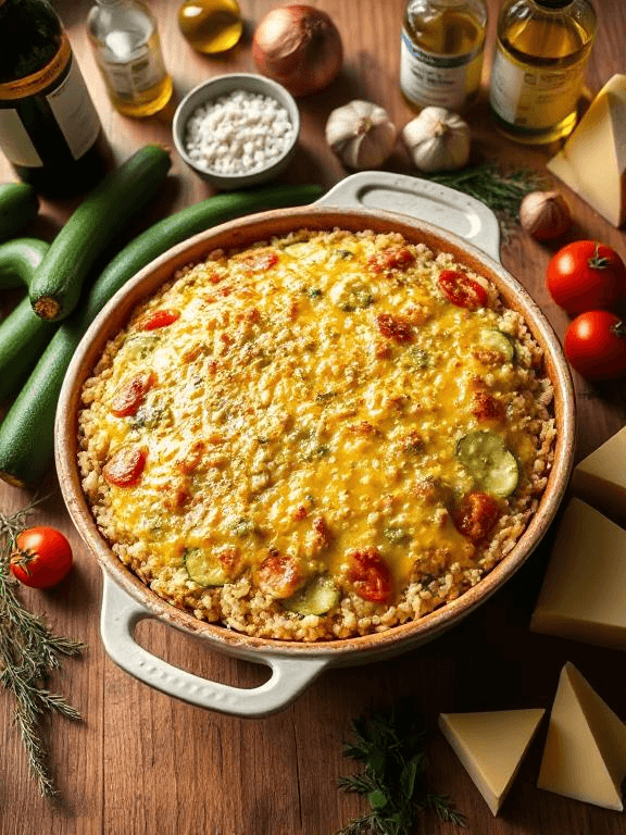 Zucchini Reis Auflauf - Vegetarisches Aufläufe Rezept mit Reis, Einfach | Zubereitungszeit 45 Minuten, bewertet mit 4.7 von 5 Sternen