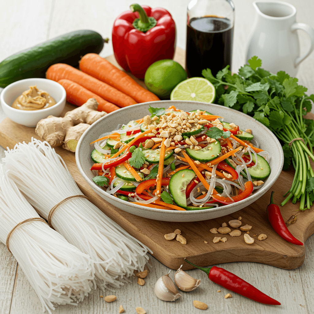 Asiatischer Glasnudelsalat mit knackigem Gemüse - Schritt 1