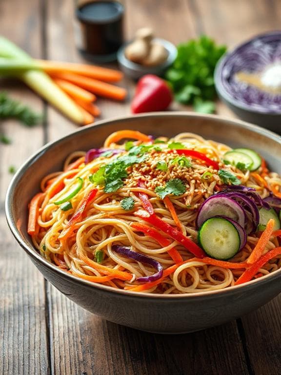 Erfrischender Asiatischer Nudelsalat mit Mie-Nudeln - Schritt 7