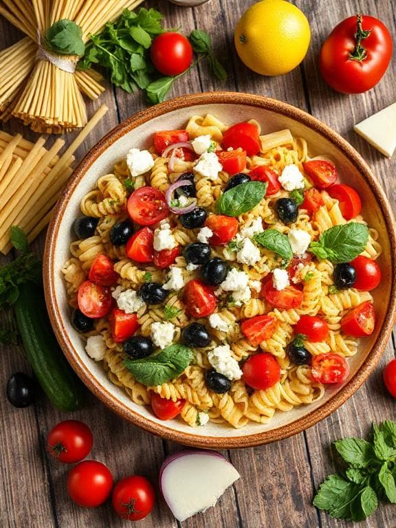 Sonniger Mediterraner Nudelsalat mit Feta & Oliven - Schritt 7