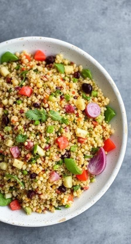 Energievoller Bunter Quinoa-Salat - Vegetarisches Salate Rezept mit Salat, Vegan | Zubereitungszeit 35 Minuten, bewertet mit 4.9 von 5 Sternen