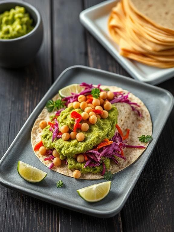 Vegane Kichererbsenmehl-Wraps mit cremiger Guacamole - Schritt 6