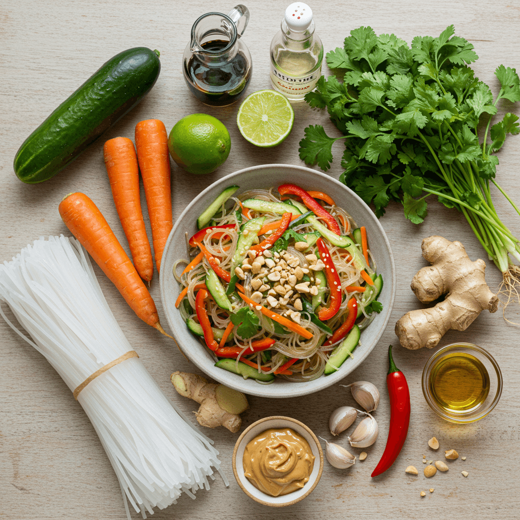 Asiatischer Glasnudelsalat mit knackigem Gemüse - Schritt 7