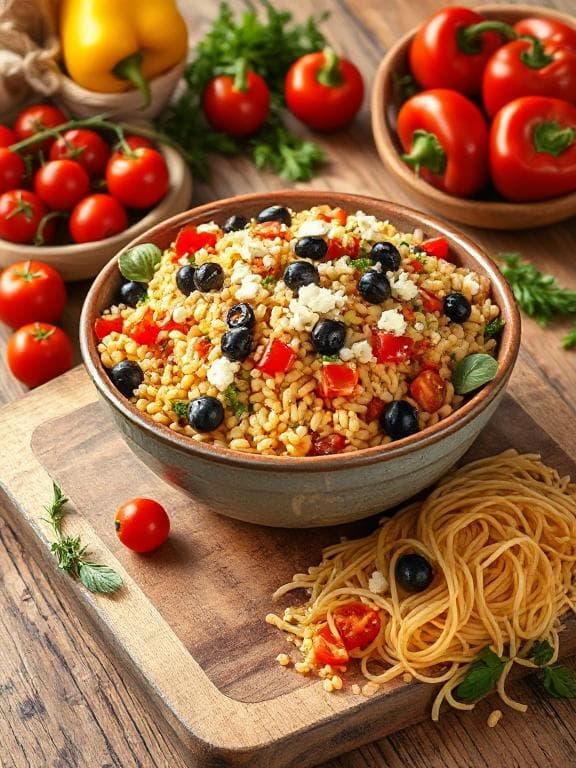 Griechischer Kritharaki-Salat mit Feta und frischen Kräutern - Schritt 1