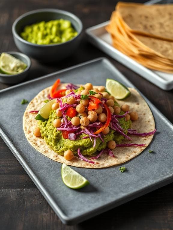 Vegane Kichererbsenmehl-Wraps mit cremiger Guacamole - Schritt 4