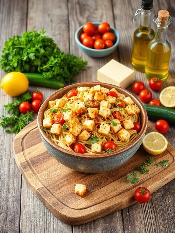 Knuspriger Pasta-Salat mit gebratenem Halloumi - Schritt 3