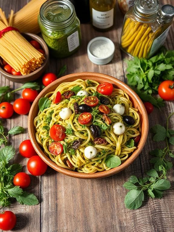 Einfacher Italienischer Nudelsalat mit Pesto - Schritt 1