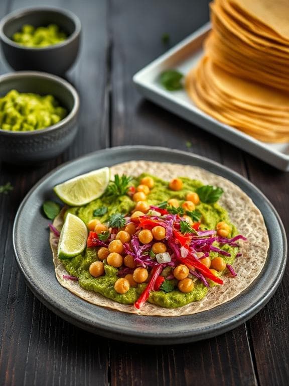Vegane Kichererbsenmehl-Wraps mit cremiger Guacamole - Schritt 3