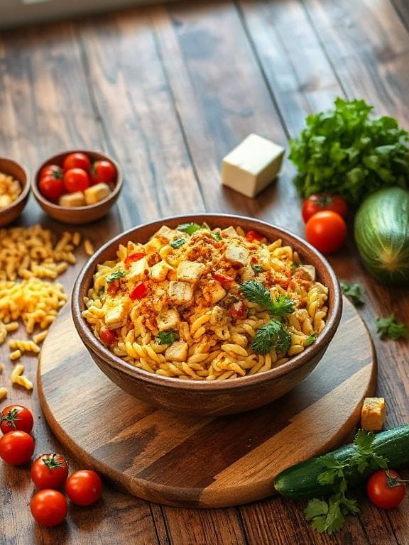 Knuspriger Pasta-Salat mit gebratenem Halloumi - Schritt 6