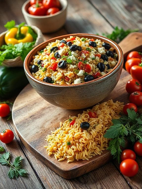 Griechischer Kritharaki-Salat mit Feta und frischen Kräutern - Schritt 6