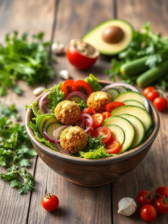 Low Carb Falafel Bowl mit Senf-Dressing - Schritt 1